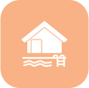 Icon of house with swimming pool illustration.